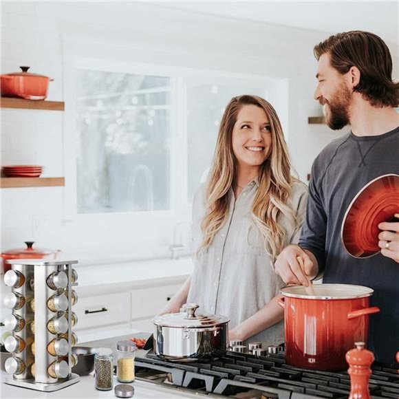 Rotating Spice Rack Organizer for Cabinet with Jars(20-Jar), Revolving Spice - Picture 5 of 6